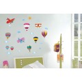 Colorful balloons and planes wall sticker 